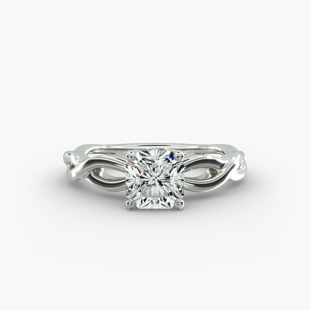 Radiant Cut Lab-Grown Diamond Twisted Engagement Ring | IGI Certified | 10K/14K/18K Gold
