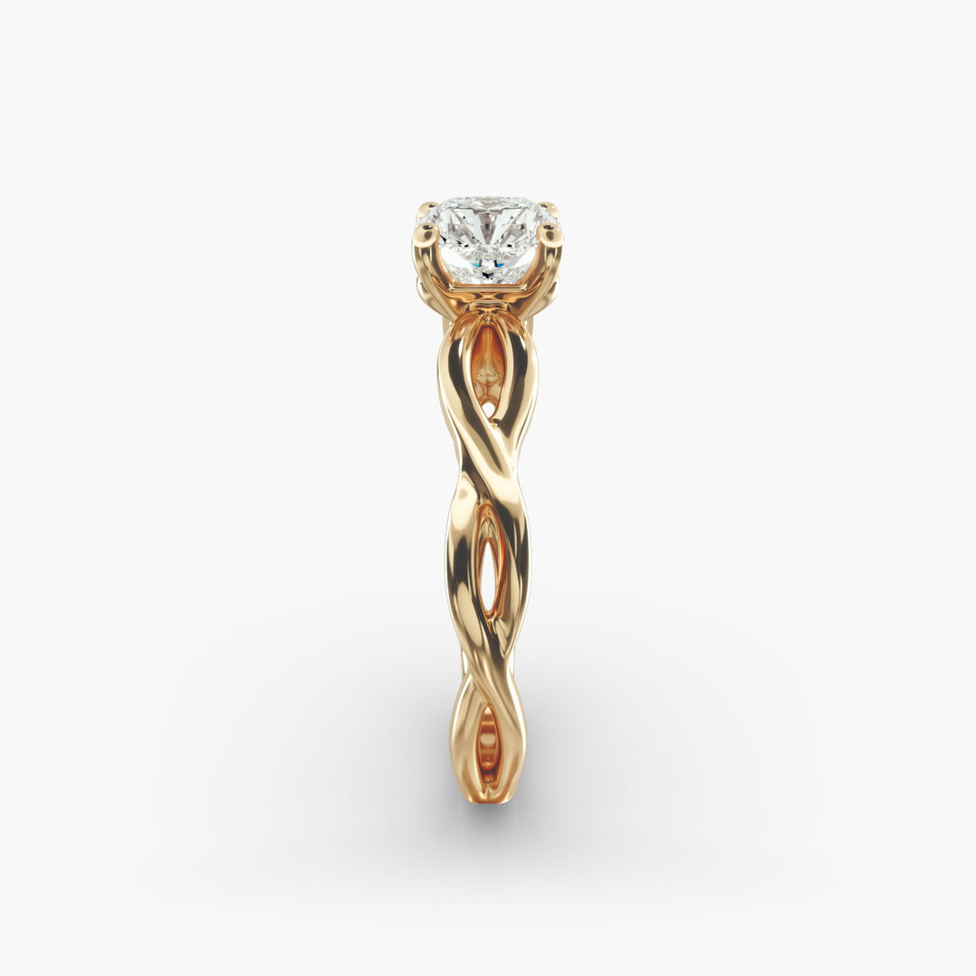 Radiant Cut Lab-Grown Diamond Twisted Engagement Ring | IGI Certified | 10K/14K/18K Gold
