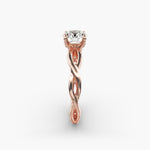 Load image into Gallery viewer, Round Brilliant Lab-Grown Diamond 4-Prong Twisted Band Ring | IGI Certified | 10K/14K/18K Gold