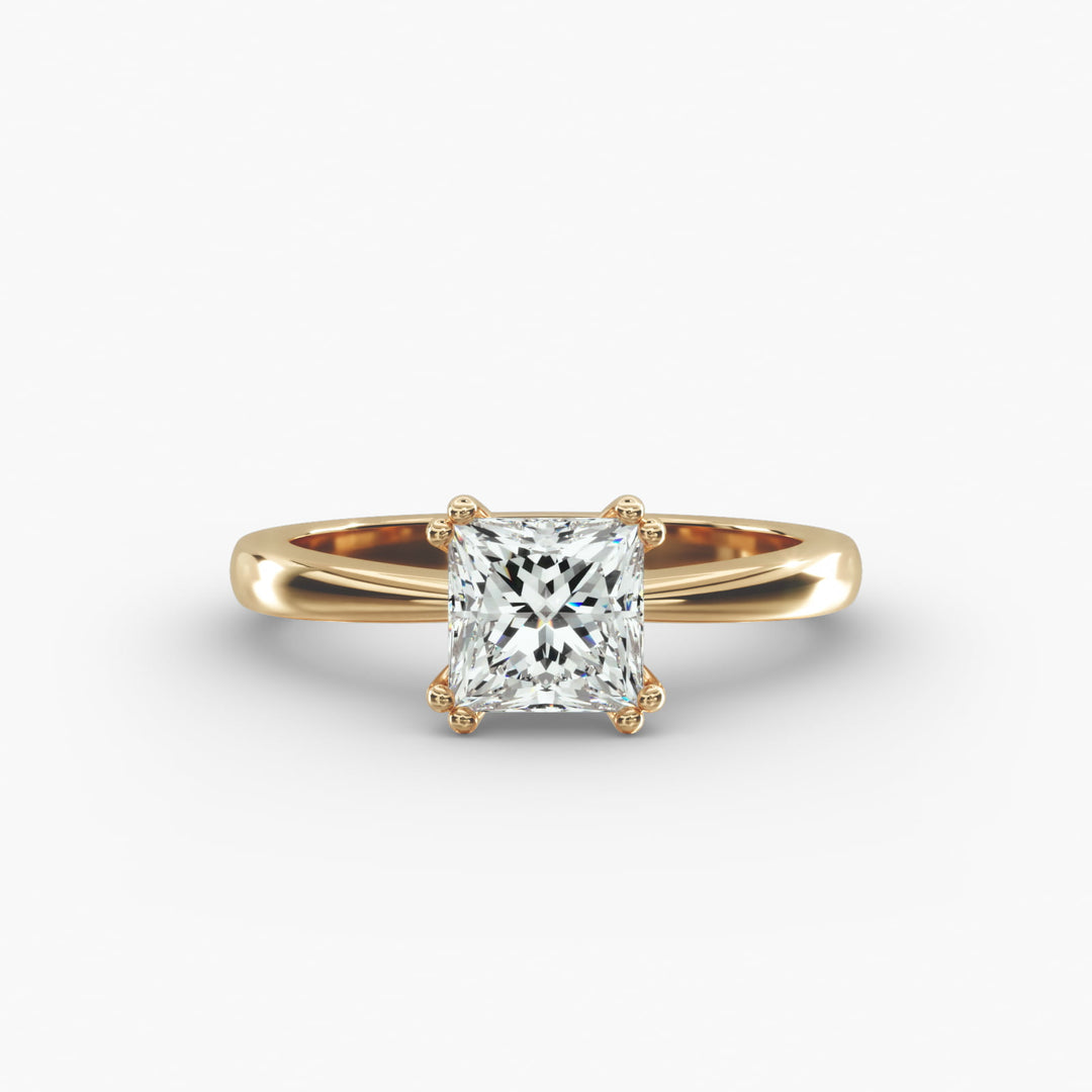Princess Cut Lab-Grown Diamond Ring — 8-Prong Secure Setting | IGI Certified | 10K/14K/18K Gold