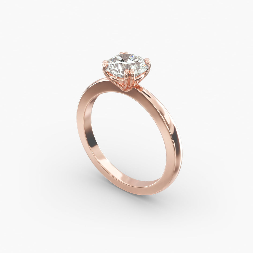 Round Cut Lab-Grown Diamond Solitaire Ring — 8 Prong | IGI Certified | 10K/14K/18K Gold