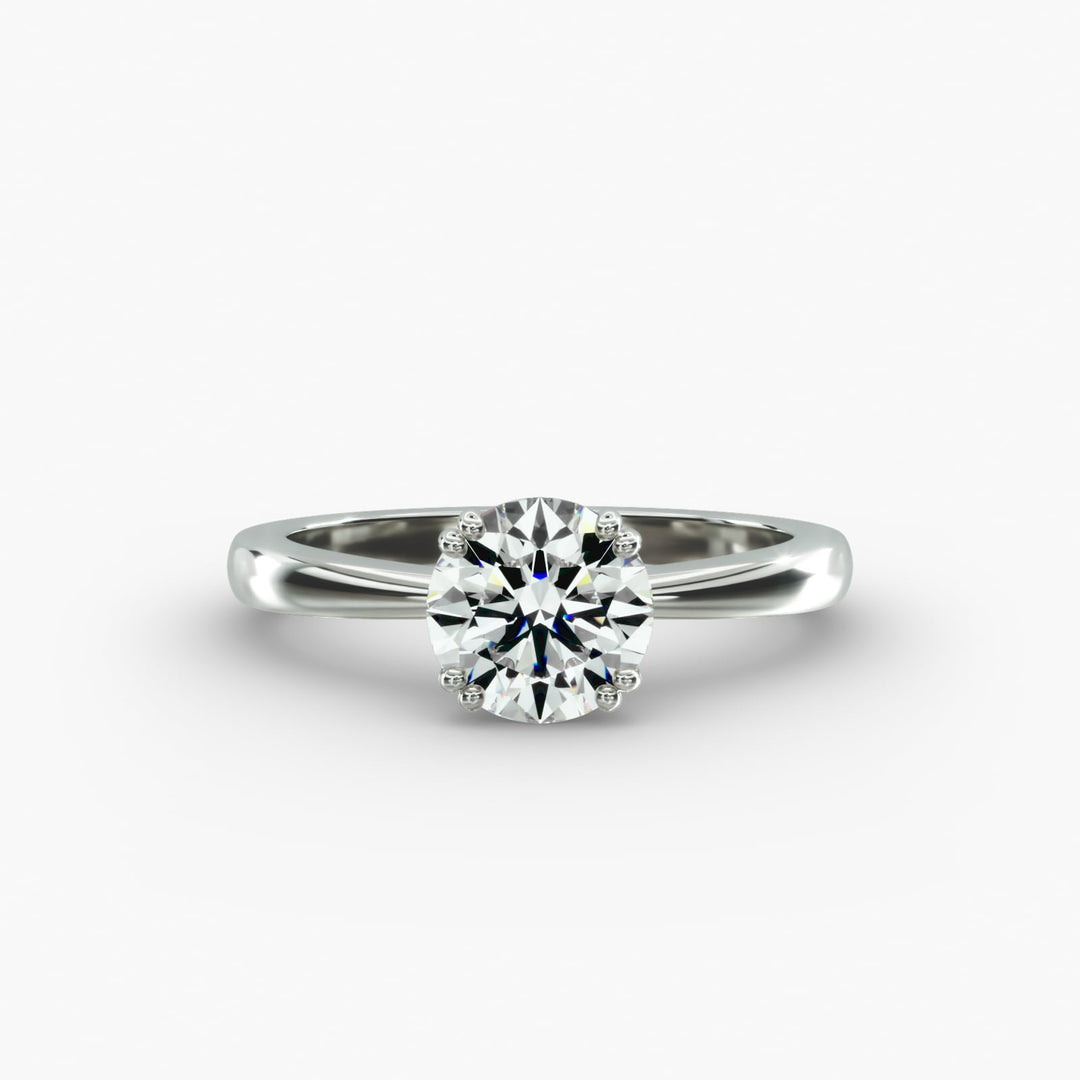 Round Cut Lab-Grown Diamond Solitaire Ring — 8 Prong | IGI Certified | 10K/14K/18K Gold