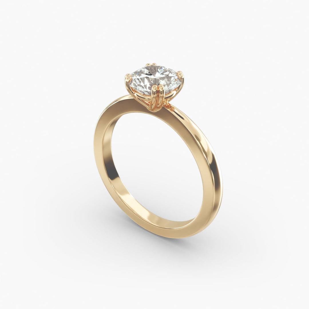 Round Cut Lab-Grown Diamond Solitaire Ring — 8 Prong | IGI Certified | 10K/14K/18K Gold
