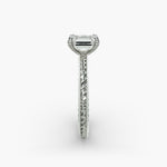 Load image into Gallery viewer, Emerald Cut Lab-Grown Diamond Rope Band Ring with Milgrain | IGI Certified | 10K/14K/18K Gold