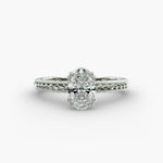 Load image into Gallery viewer, Oval Lab-Grown Diamond Ring – Rope Band with Milgrain | IGI Certified | 10K/14K/18K Gold