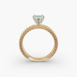 Load image into Gallery viewer, Pear Shape Lab-Grown Diamond Ring — 6-Prong Rope Band with Milgrain | IGI Certified | 10K/14K/18K Gold