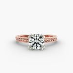 Load image into Gallery viewer, Round Brilliant Lab-Grown Diamond — Milgrain Rope/Cable Band | IGI Certified | 10K/14K/18K Gold