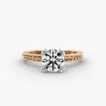 Load image into Gallery viewer, Round Brilliant Lab-Grown Diamond — Milgrain Rope/Cable Band | IGI Certified | 10K/14K/18K Gold