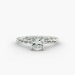 Load image into Gallery viewer, Cushion Lab-Grown Diamond Rope-Style Engagement Ring | Textured Solitaire Design | IGI Certified | 10K/14K/18K Gold