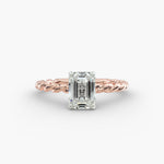 Load image into Gallery viewer, Emerald Lab-Grown Diamond Rope Cable Band Ring | IGI Certified | 10K/14K/18K Gold