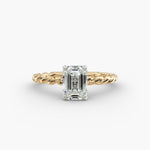 Load image into Gallery viewer, Emerald Lab-Grown Diamond Rope Cable Band Ring | IGI Certified | 10K/14K/18K Gold