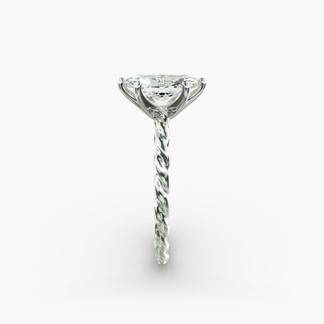 Marquise Lab-Grown Diamond Rope Band Engagement Ring | Solitaire Design | IGI Certified | 10K/14K/18K Gold