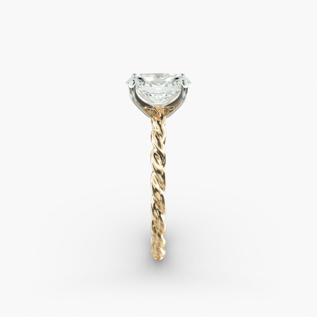 Oval Lab-Grown Diamond Rope Band Engagement Ring | Solitaire Design | IGI Certified | 10K/14K/18K Gold