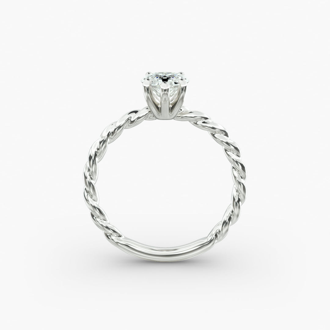 Pear Lab-Grown Diamond Rope-Style Engagement Ring | Unique Solitaire Design | IGI Certified | 10K/14K/18K Gold