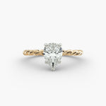 Load image into Gallery viewer, Pear Lab-Grown Diamond Rope-Style Engagement Ring | Unique Solitaire Design | IGI Certified | 10K/14K/18K Gold