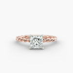 Load image into Gallery viewer, Princess Cut Rope Band Lab-Grown Diamond Ring | 0.50–5.00 Carat | IGI Certified | Yellow, White, Rose Gold