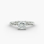 Load image into Gallery viewer, Princess Cut Rope Band Lab-Grown Diamond Ring | 0.50–5.00 Carat | IGI Certified | Yellow, White, Rose Gold