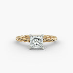 Load image into Gallery viewer, Princess Cut Rope Band Lab-Grown Diamond Ring | 0.50–5.00 Carat | IGI Certified | Yellow, White, Rose Gold