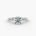 Load image into Gallery viewer, Round Brilliant Lab-Grown Diamond Rope-Style Engagement Ring | Textured Solitaire | IGI Certified | 10K/14K/18K Gold