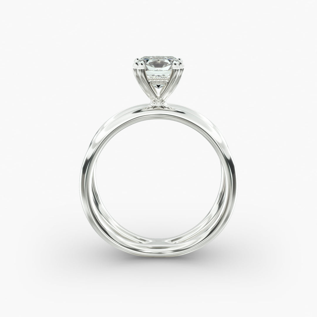 Cushion Lab-Grown Diamond Double Band Ring – Modern Designer Style | IGI Certified | 10K/14K/18K Gold