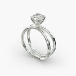 Load image into Gallery viewer, Cushion Lab-Grown Diamond Double Band Ring – Modern Designer Style | IGI Certified | 10K/14K/18K Gold