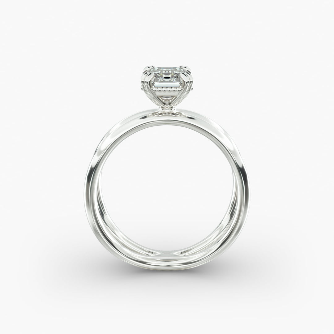 Emerald Lab-Grown Diamond Double Band Ring – Modern Designer Style | IGI Certified | 10K/14K/18K Gold