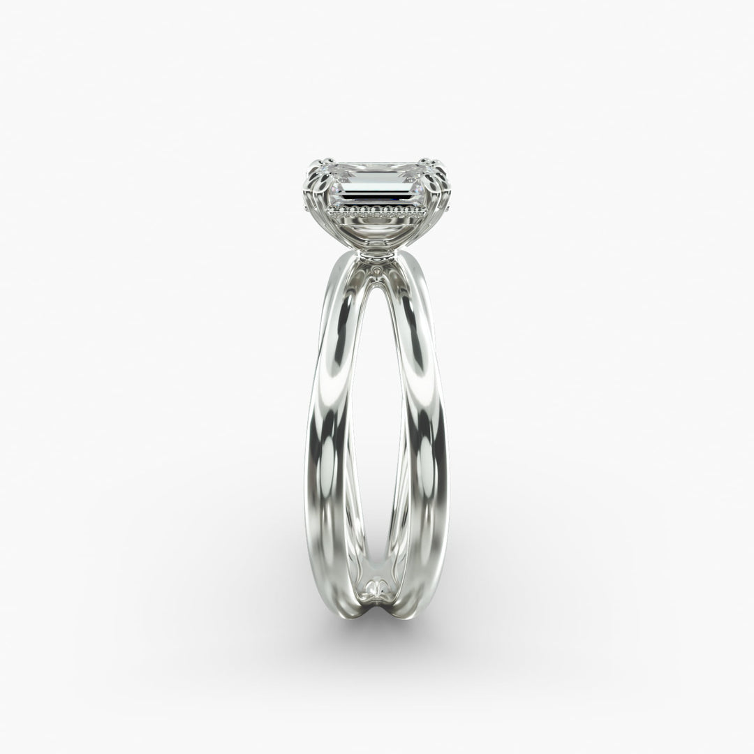 Emerald Lab-Grown Diamond Double Band Ring – Modern Designer Style | IGI Certified | 10K/14K/18K Gold