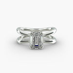 Load image into Gallery viewer, Emerald Lab-Grown Diamond Double Band Ring – Modern Designer Style | IGI Certified | 10K/14K/18K Gold