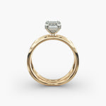 Load image into Gallery viewer, Emerald Lab-Grown Diamond Double Band Ring – Modern Designer Style | IGI Certified | 10K/14K/18K Gold