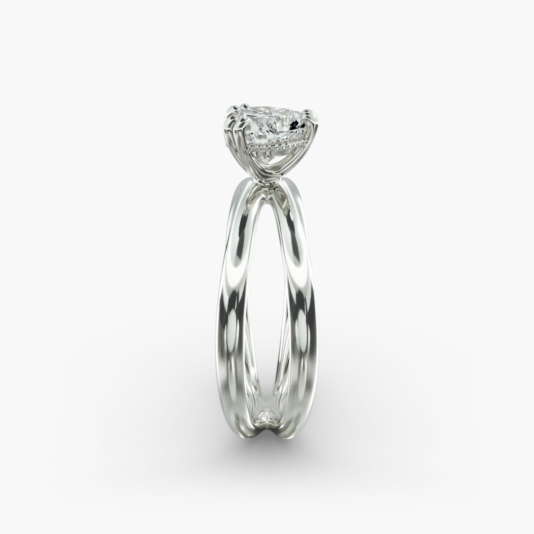 Heart Lab-Grown Diamond Double Band Ring – Modern Designer Style | IGI Certified | 10K/14K/18K Gold