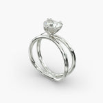 Load image into Gallery viewer, Heart Lab-Grown Diamond Double Band Ring – Modern Designer Style | IGI Certified | 10K/14K/18K Gold