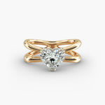 Load image into Gallery viewer, Heart Lab-Grown Diamond Double Band Ring – Modern Designer Style | IGI Certified | 10K/14K/18K Gold
