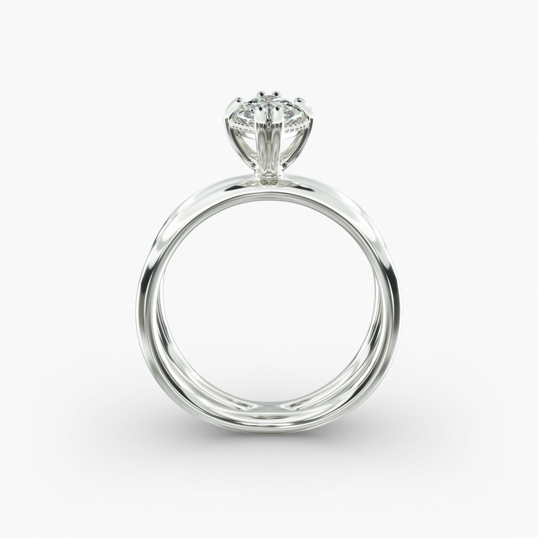 Marquise Lab-Grown Diamond Twisted Double Band Ring – Elegant Designer Style | IGI Certified | 10K/14K/18K Gold