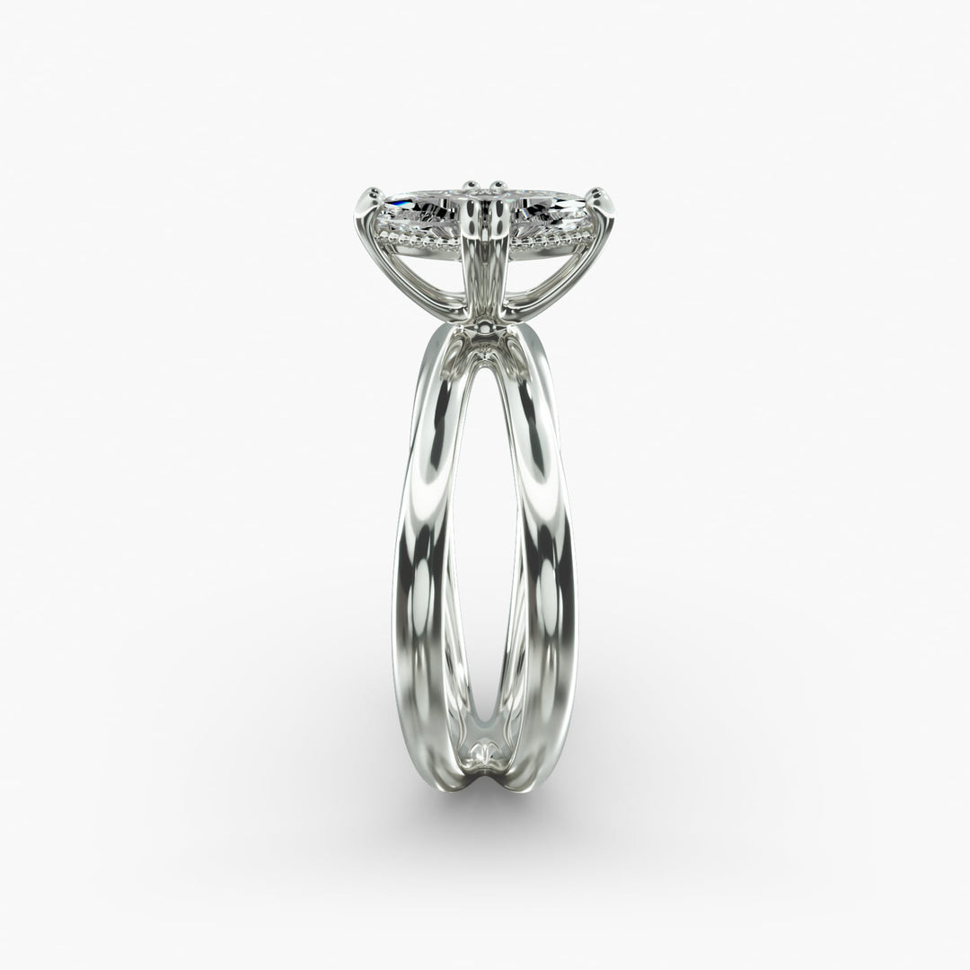 Marquise Lab-Grown Diamond Twisted Double Band Ring – Elegant Designer Style | IGI Certified | 10K/14K/18K Gold