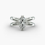 Load image into Gallery viewer, Marquise Lab-Grown Diamond Twisted Double Band Ring – Elegant Designer Style | IGI Certified | 10K/14K/18K Gold