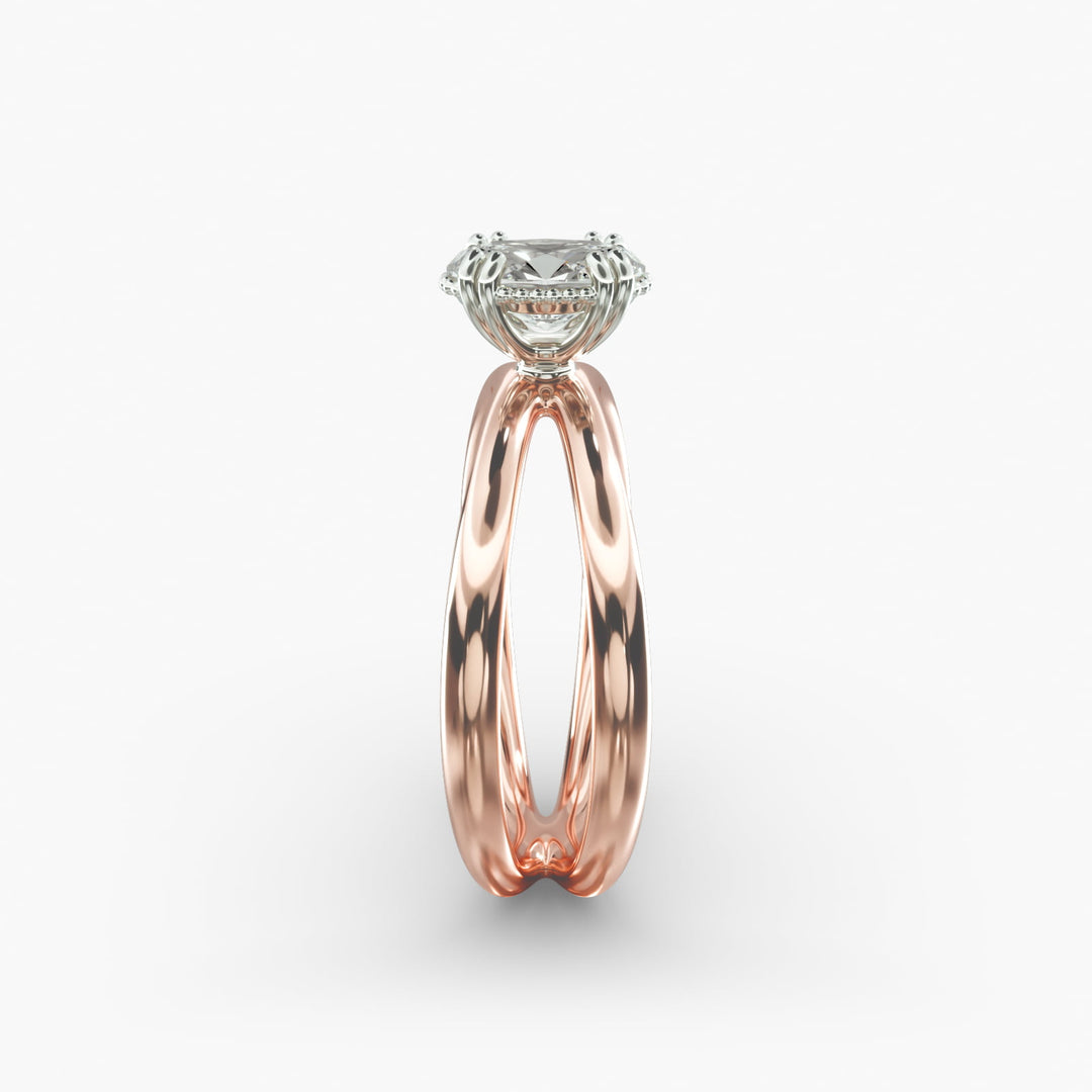 Oval Lab-Grown Diamond Twisted Double Band Ring – Contemporary Elegance | IGI Certified | 10K/14K/18K Gold