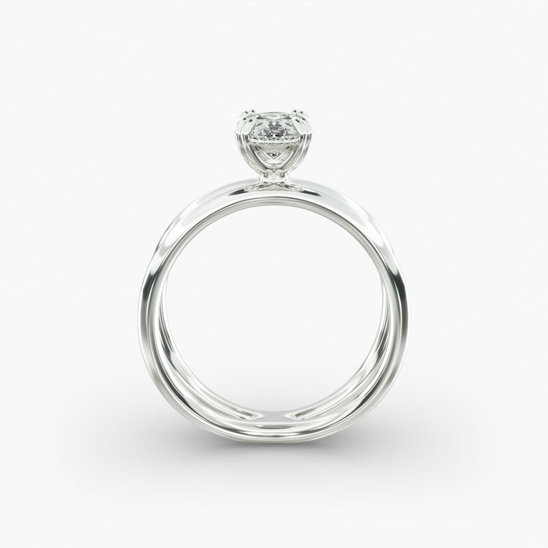 Oval Lab-Grown Diamond Twisted Double Band Ring – Contemporary Elegance | IGI Certified | 10K/14K/18K Gold