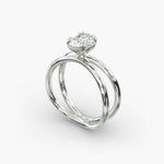 Load image into Gallery viewer, Oval Lab-Grown Diamond Twisted Double Band Ring – Contemporary Elegance | IGI Certified | 10K/14K/18K Gold