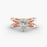 Load image into Gallery viewer, Pear Lab-Grown Diamond Double Band Ring – Chic Designer Look | IGI Certified | 10K/14K/18K Gold