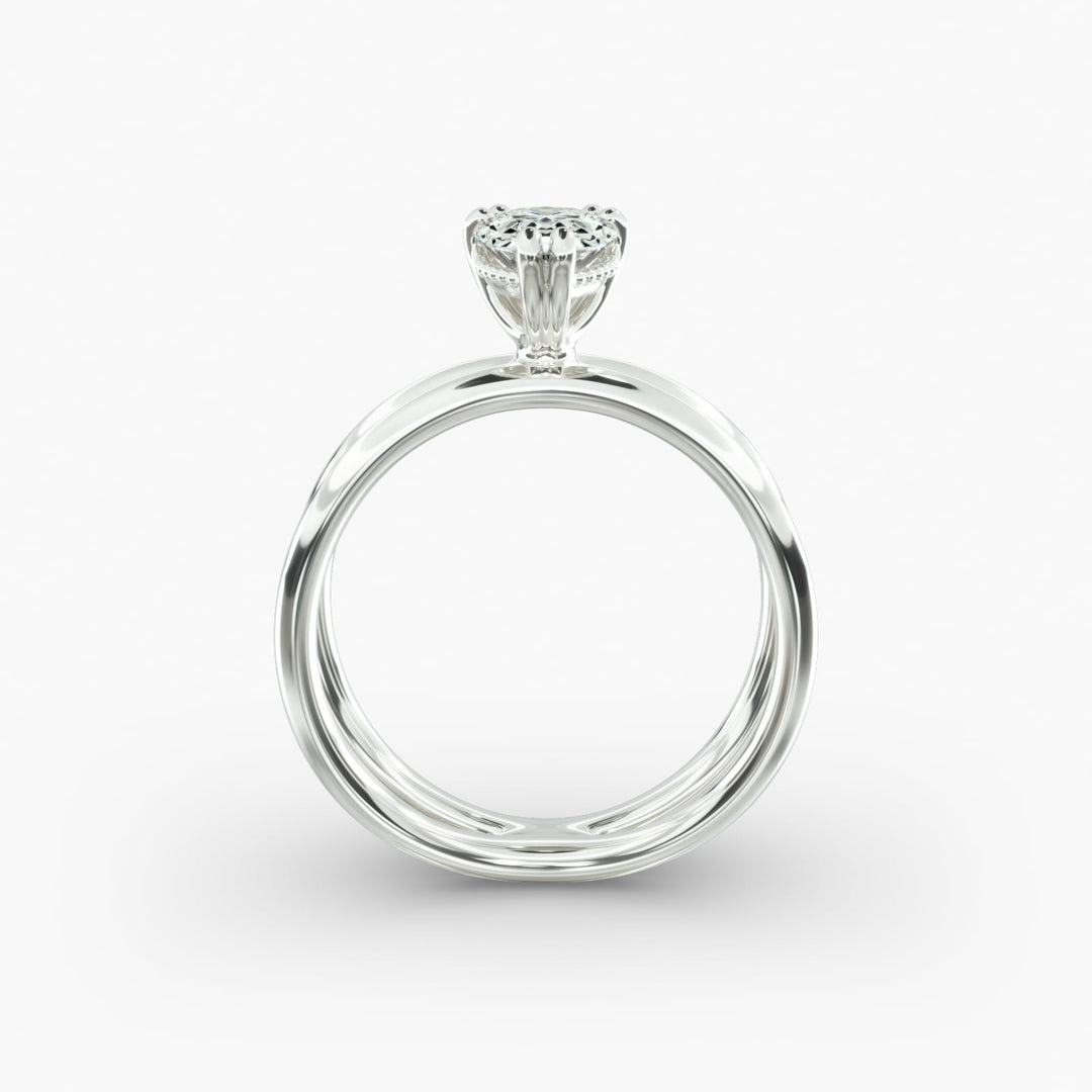 Pear Lab-Grown Diamond Double Band Ring – Chic Designer Look | IGI Certified | 10K/14K/18K Gold