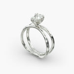 Load image into Gallery viewer, Pear Lab-Grown Diamond Double Band Ring – Chic Designer Look | IGI Certified | 10K/14K/18K Gold