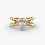 Load image into Gallery viewer, Pear Lab-Grown Diamond Double Band Ring – Chic Designer Look | IGI Certified | 10K/14K/18K Gold