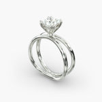 Load image into Gallery viewer, Princess Cut Solitaire Split Shank Lab-Grown Diamond Ring | 0.50–5.00 Carat | IGI Certified | Yellow, White, Rose Gold