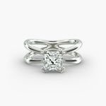 Load image into Gallery viewer, Princess Cut Solitaire Split Shank Lab-Grown Diamond Ring | 0.50–5.00 Carat | IGI Certified | Yellow, White, Rose Gold