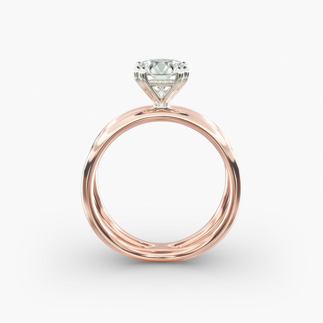 Round Brilliant Lab-Grown Diamond Dual Band Ring – Contemporary Designer Look | IGI Certified | 10K/14K/18K Gold