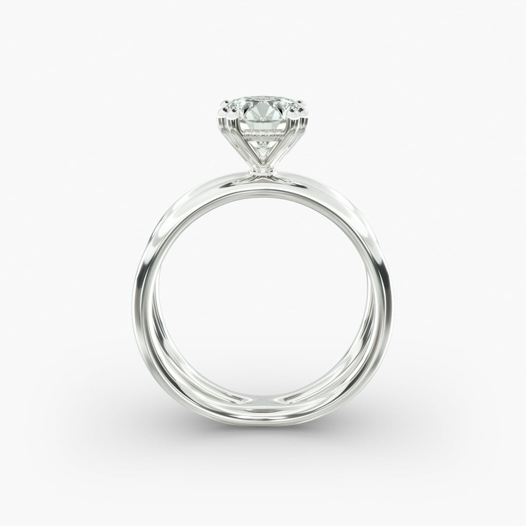 Round Brilliant Lab-Grown Diamond Dual Band Ring – Contemporary Designer Look | IGI Certified | 10K/14K/18K Gold