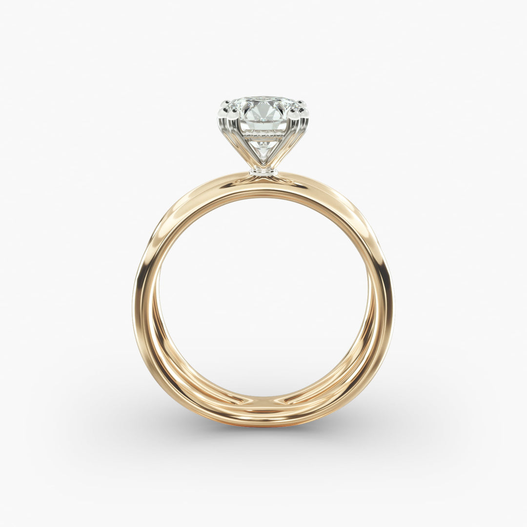 Round Brilliant Lab-Grown Diamond Dual Band Ring – Contemporary Designer Look | IGI Certified | 10K/14K/18K Gold
