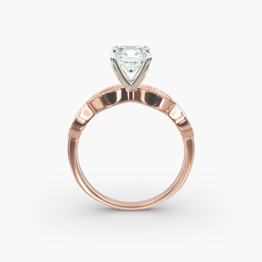 Cushion Lab-Grown Diamond — Milgrain Infinity Band | IGI Certified | 10K/14K/18K Gold