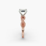 Load image into Gallery viewer, Emerald Cut Lab-Grown Diamond Infinity Twist Ring with Milgrain | IGI Certified | 10K/14K/18K Gold