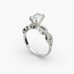 Load image into Gallery viewer, Emerald Cut Lab-Grown Diamond Infinity Twist Ring with Milgrain | IGI Certified | 10K/14K/18K Gold